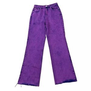 SIGNATURE 8 Jeans Womens Adult S Purple Dye Straight WideLeg Hippie Denim S80044